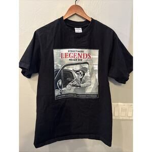 Streetwise graphic t shirt Men Large Black streetwear urban hip hop style